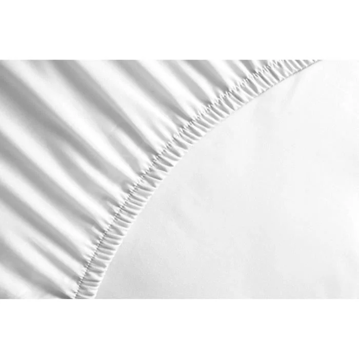 Hoeslaken 180 x 200 cm Wit Microvezel Hoek 30 cm - Afbeelding 3