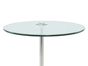 De Bijzettafel Zilver, Zwart 17 CM Rond is een ronde marmeren bijzettafel met een metalen middensteun en een enkele metalen poot, weergegeven op een witte achtergrond.