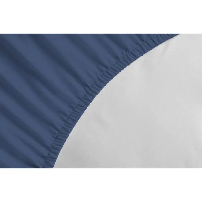 Hoeslaken 160 x 200 cm Blauw 100% katoen Ademend - Afbeelding 2