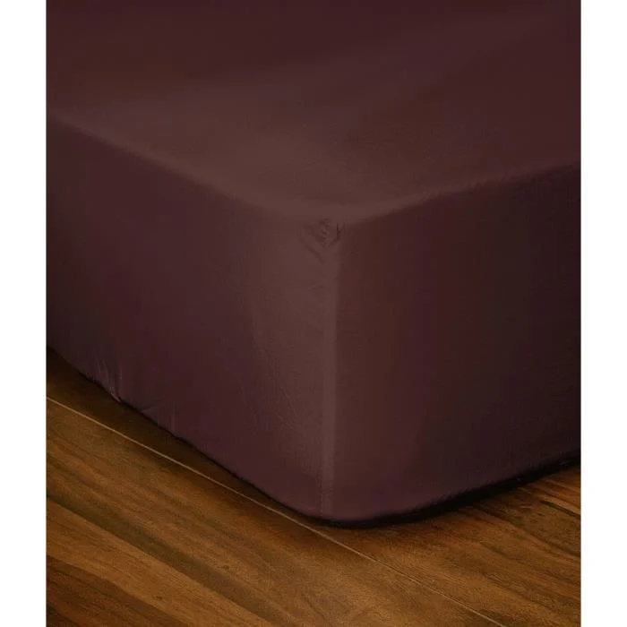 Hoeslaken 160 x 200 cm Bruin 30 cm hoek Elastische rand - Afbeelding 2