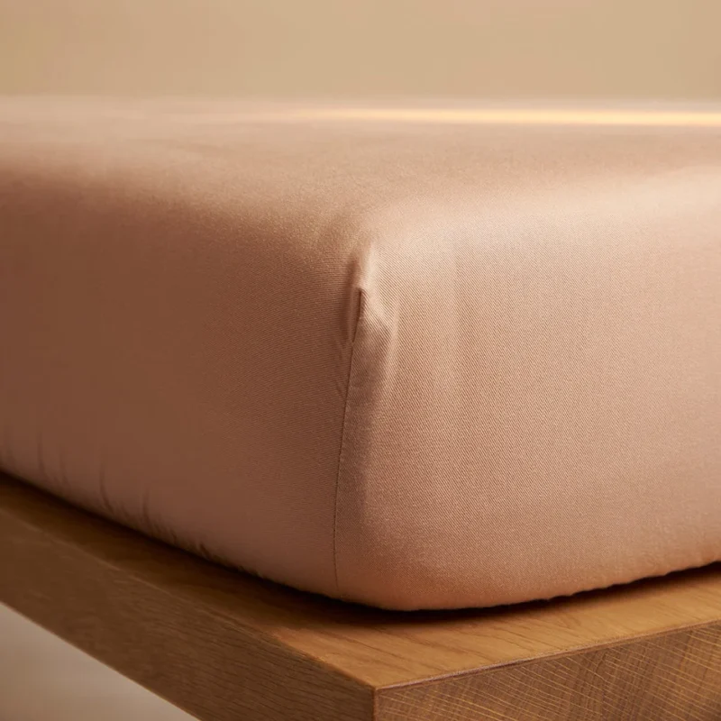 Hoeslaken 160 x 200 x 30 cm Perzik Tencel Lyocell Mat - Afbeelding 3