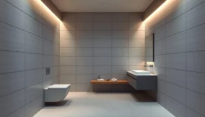 Moderne badkamer met wandpanelen