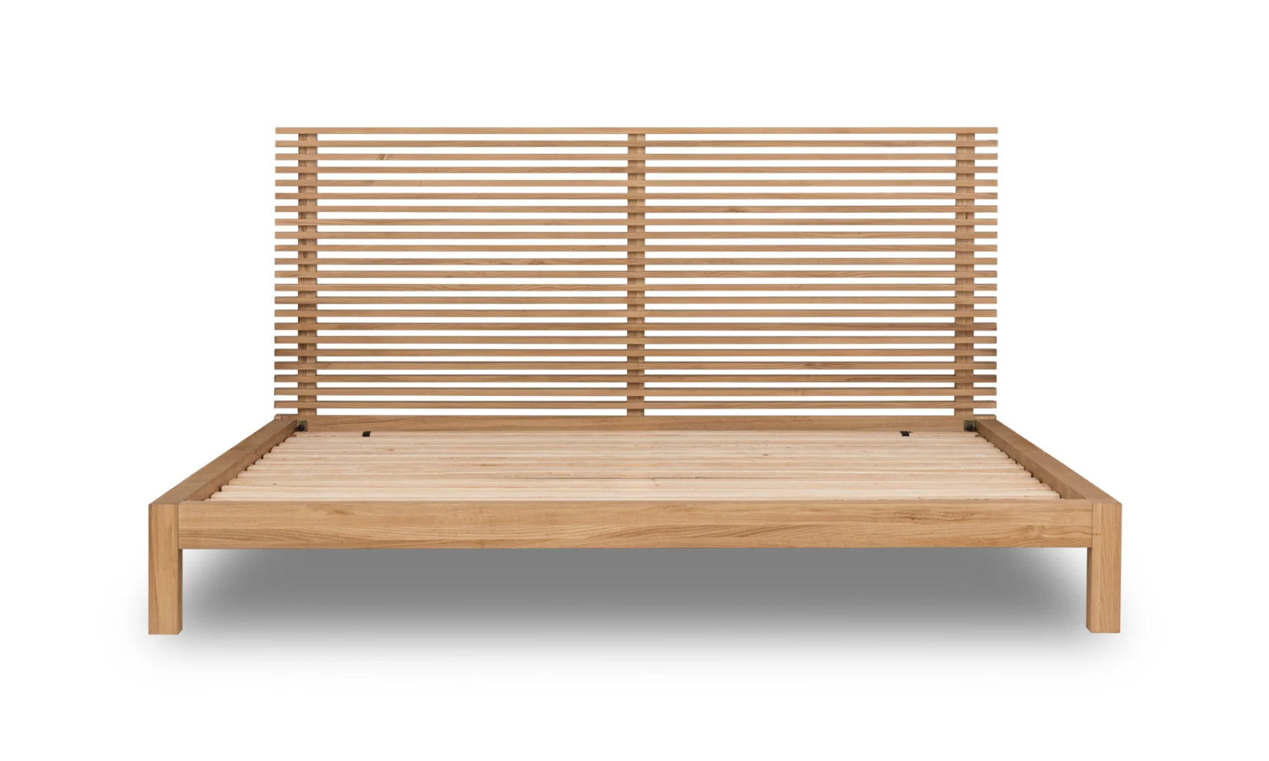 Platformbed 180 x 200 cm Vlasgrijs Massief Essenhout - Afbeelding 4