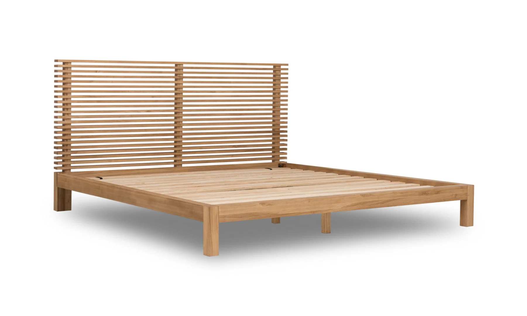 Platformbed 180 x 200 cm Vlasgrijs Massief Essenhout - Afbeelding 5