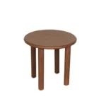 De Salontafel 16 x 56 CM is een kleine ronde houten tafel met een glad blad en vier stevige poten, tegen een effen witte achtergrond.