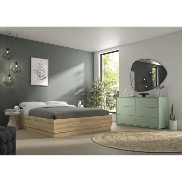 Opbergbed 140 x 190 cm Eiken/Ecru GAMI TIDY incl. bedbodem - Afbeelding 2