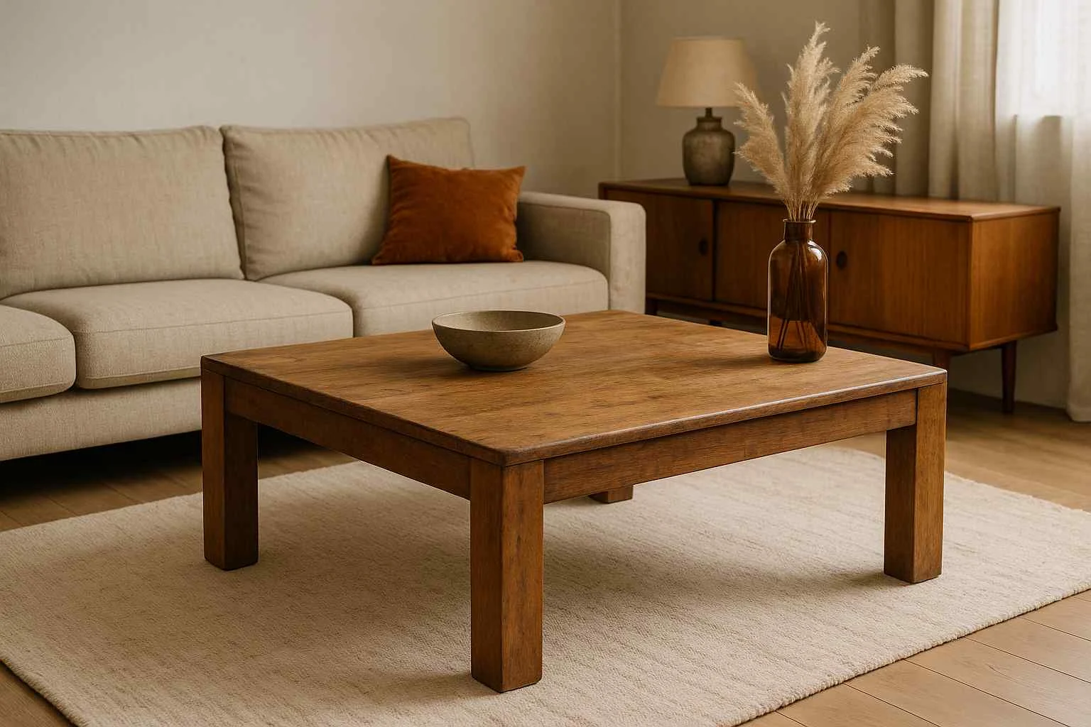 Vierkante Houten Salontafels Vintage - Tijdloze Look