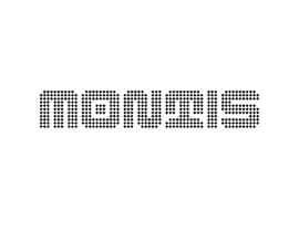 Montis logo in zwart, op een witte achtergrond. Het woord is gevormd door kleine vierkantjes. Minimalistisch en modern design.