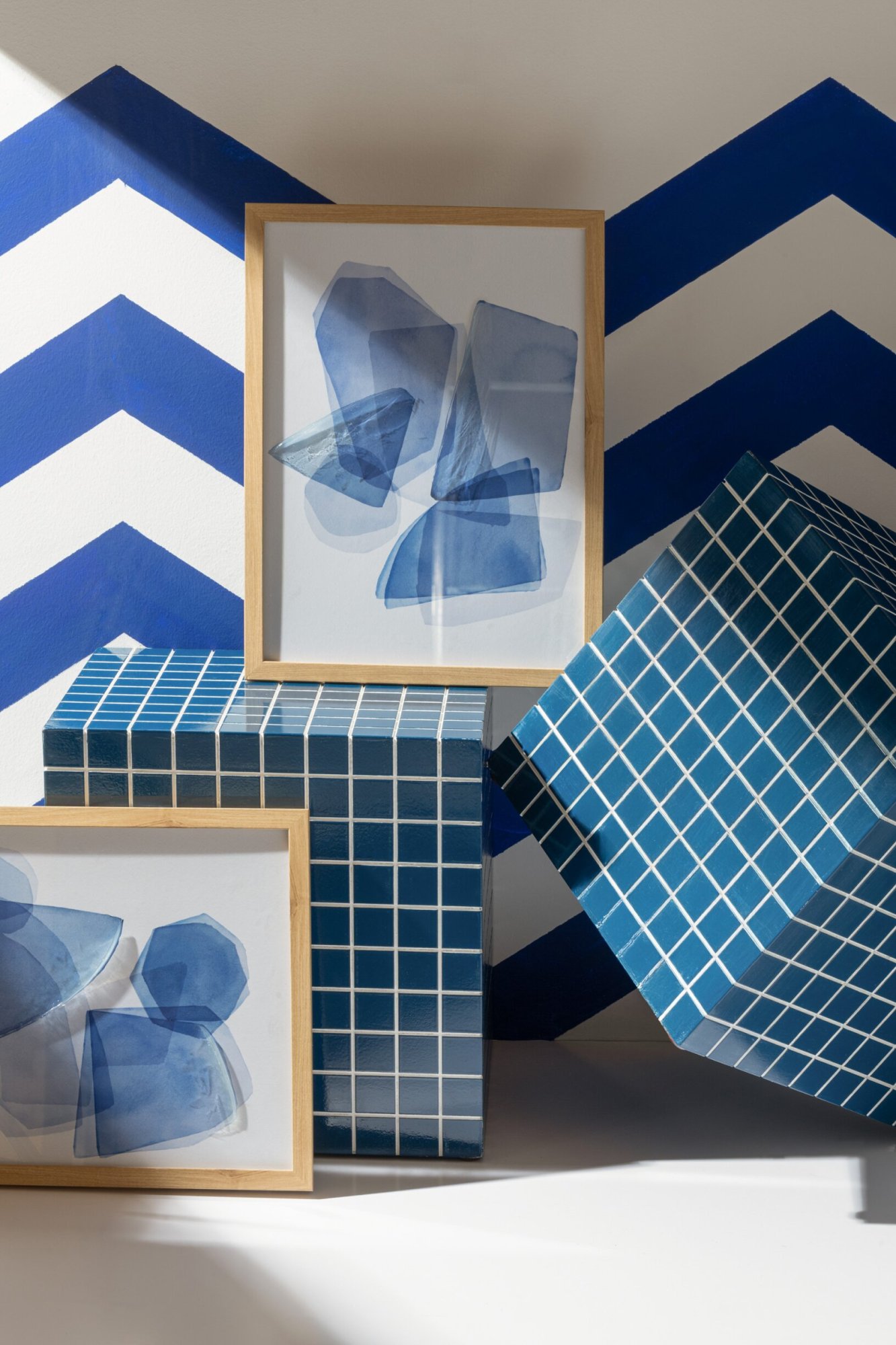 Beeld Beeld Beeld blauw glas
