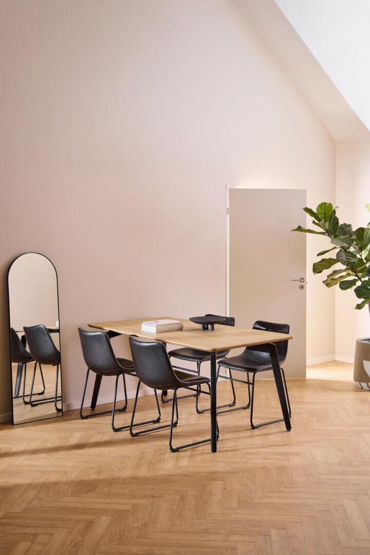 Eettafel Nieuwe Sfeer 90 x 75 CM Rond Eikenhout Staal Staal - Afbeelding 11