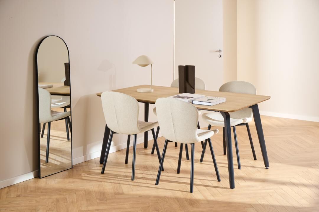 Eettafel Nieuwe Sfeer 90 x 75 CM Rond Eikenhout Staal Staal - Afbeelding 16