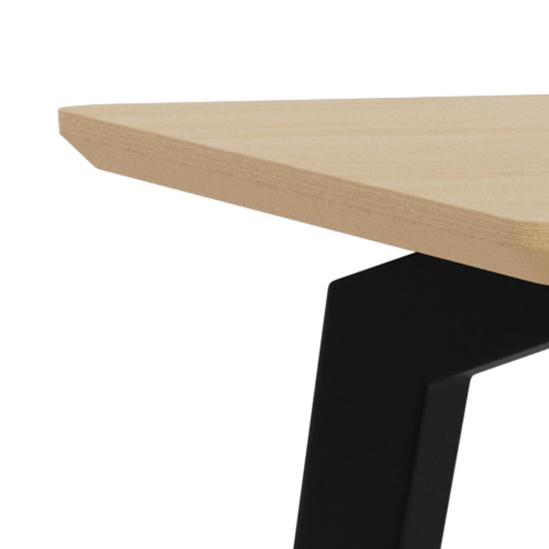 Eettafel Nieuwe Sfeer 90 x 75 CM Rond Eikenhout Staal Staal - Afbeelding 6