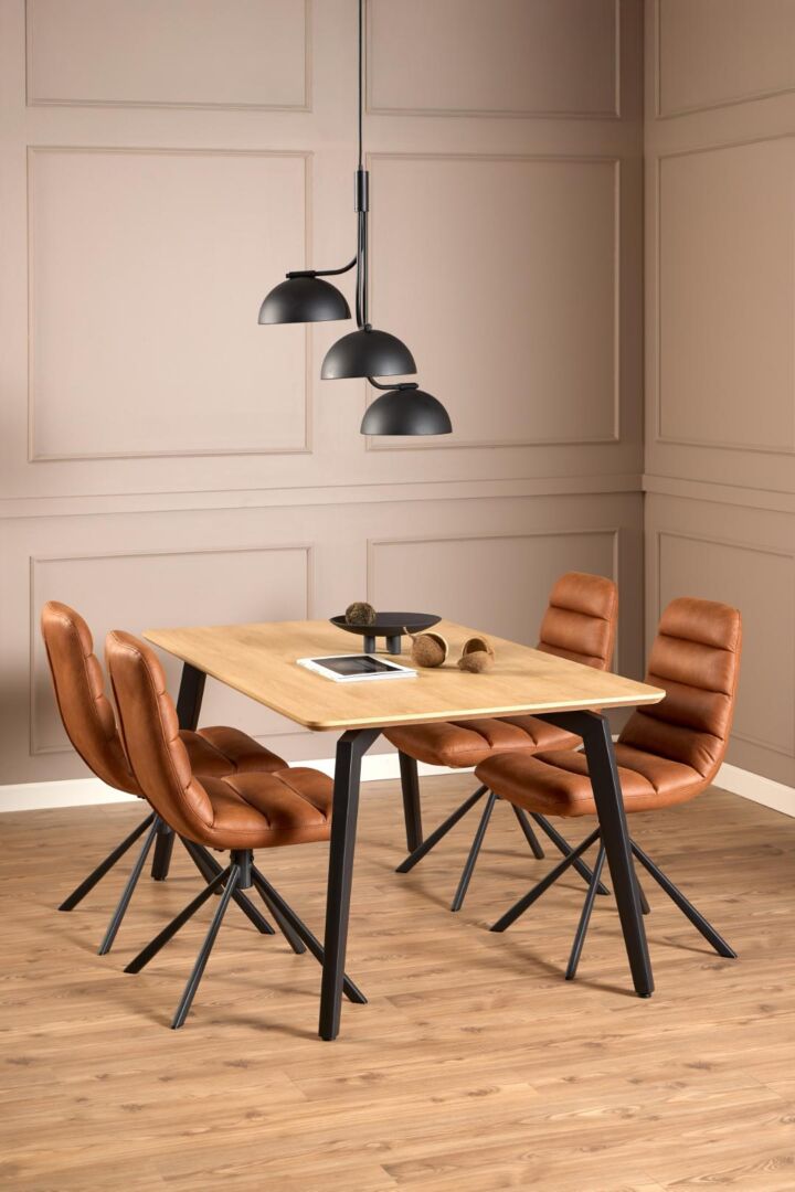 Eettafel Nieuwe Sfeer 90 x 75 CM Rond Eikenhout Staal Staal - Afbeelding 10