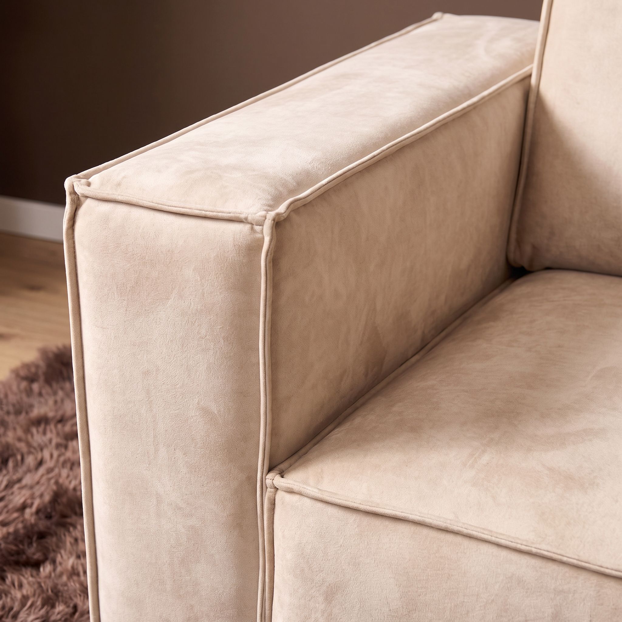Bank Slaskia beige velvet - Afbeelding 2