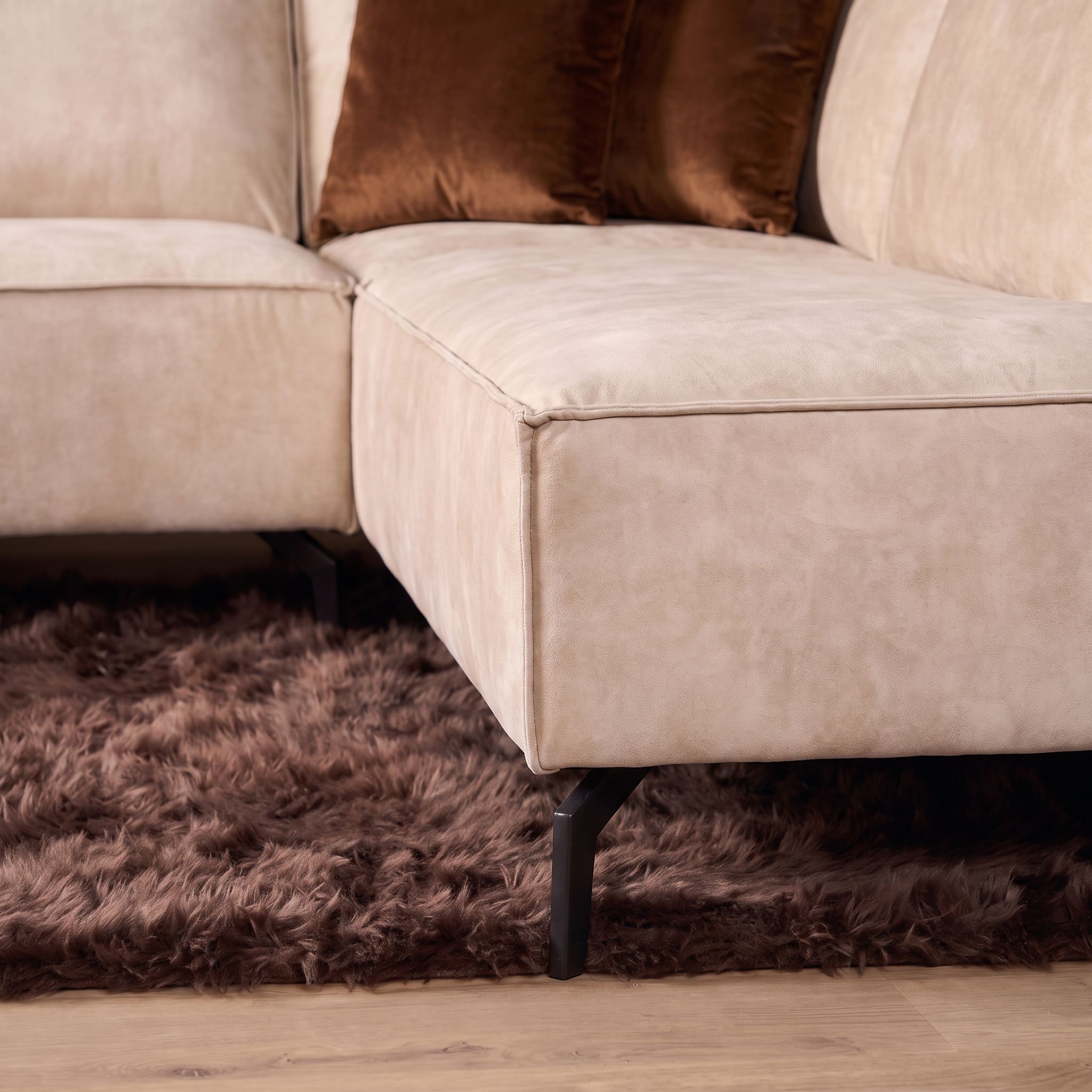 Bank Slaskia beige velvet - Afbeelding 3