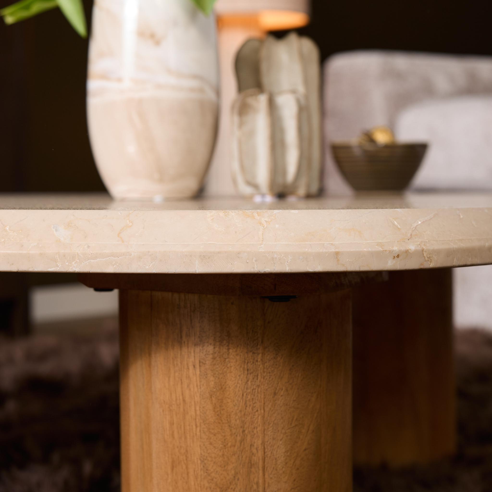 Salontafel Kebol 84 cm hout - Afbeelding 2