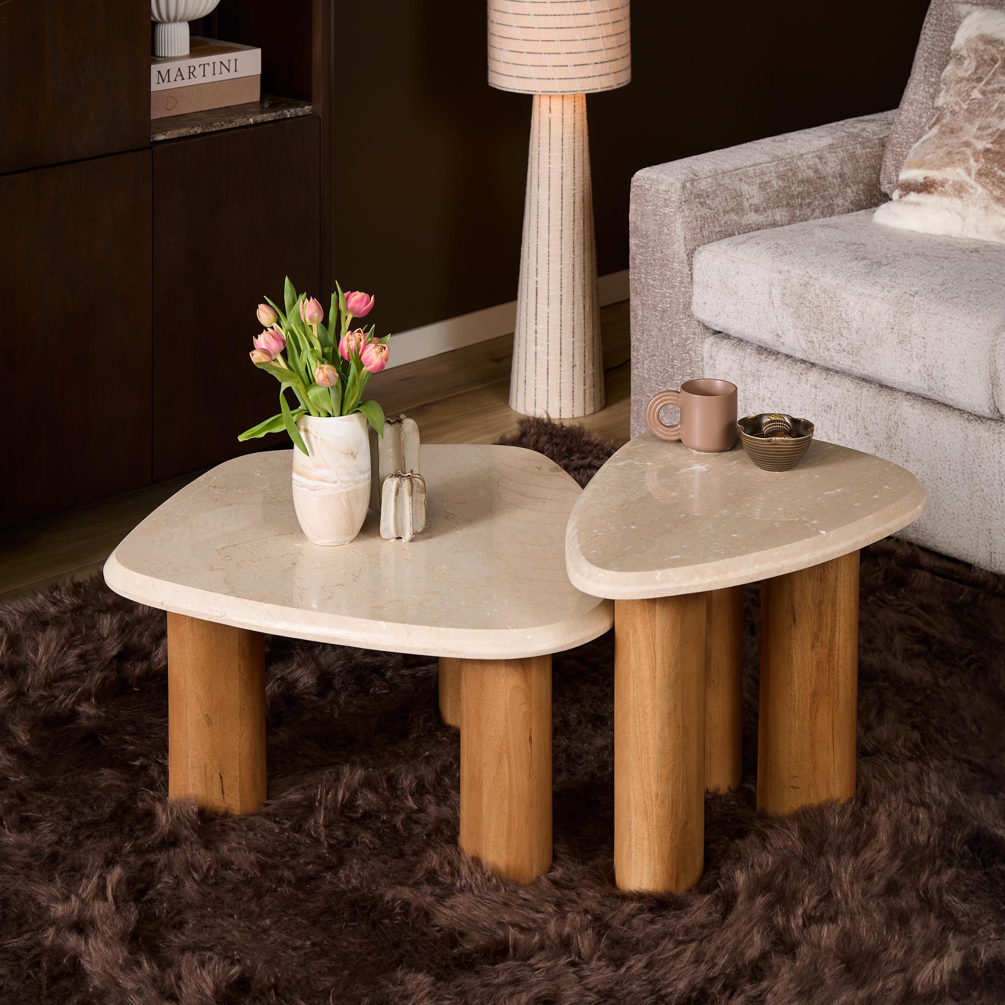 Salontafel Kebol 84 cm hout - Afbeelding 3