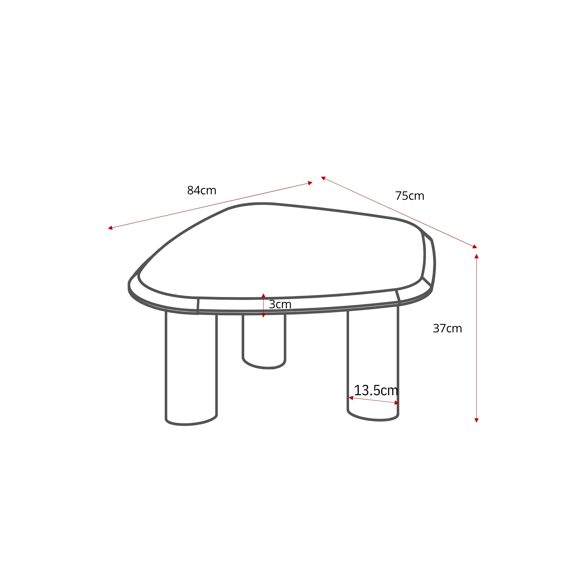 Salontafel Kebol 84 cm hout - Afbeelding 8