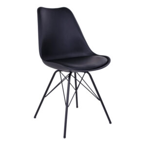 Oslo Dining Chair - Chair in black with black legs (set of 2)