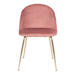 Eetkamerstoel Chair - Chair in rose velvet with legs in brass look (set of 2)