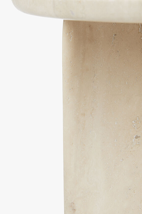 Bijzettafel Beige 45 CM Rond Travertin - Afbeelding 9