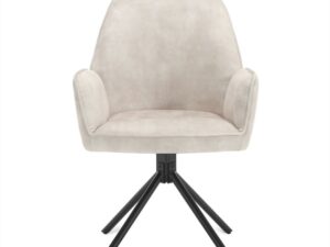Eetkamerstoel Noah Stoffen Zitting Oester: comfortabele stoel met stoffen bekleding en draaibaar onderstel.