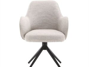 Eetkamerstoel Kyler: beige stoffen zitting, modern design eetkamerstoel.