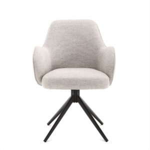 Eetkamerstoel Kyler: beige stoffen zitting, modern design eetkamerstoel.