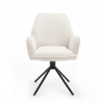 Eetkamerstoel Noah Hyper Stof Taupe Comfort Design, draaibaar, met armleuningen.