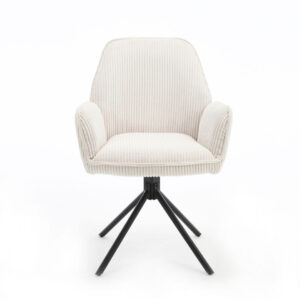 Eetkamerstoel Noah Hyper Stof Taupe Comfort Design, draaibaar, met armleuningen.