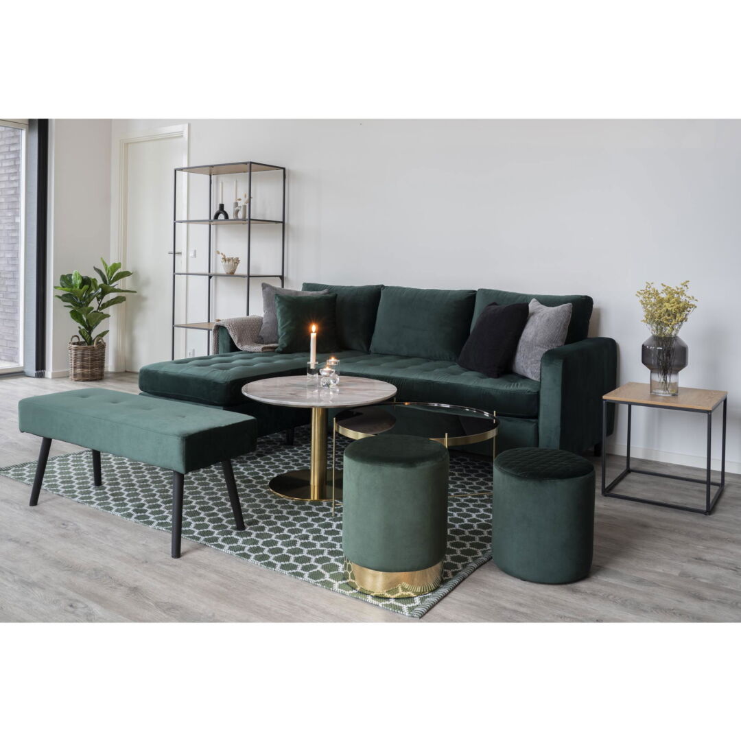 Salontafel Messing, Wit 70 x 45 CM Vierkant Staal - Afbeelding 5