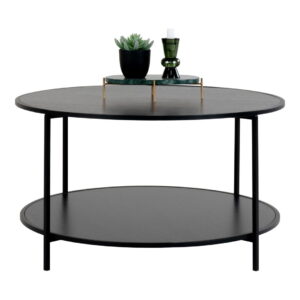 Salontafel Zwart 80 x 45 CM Rond  Spaanplaat