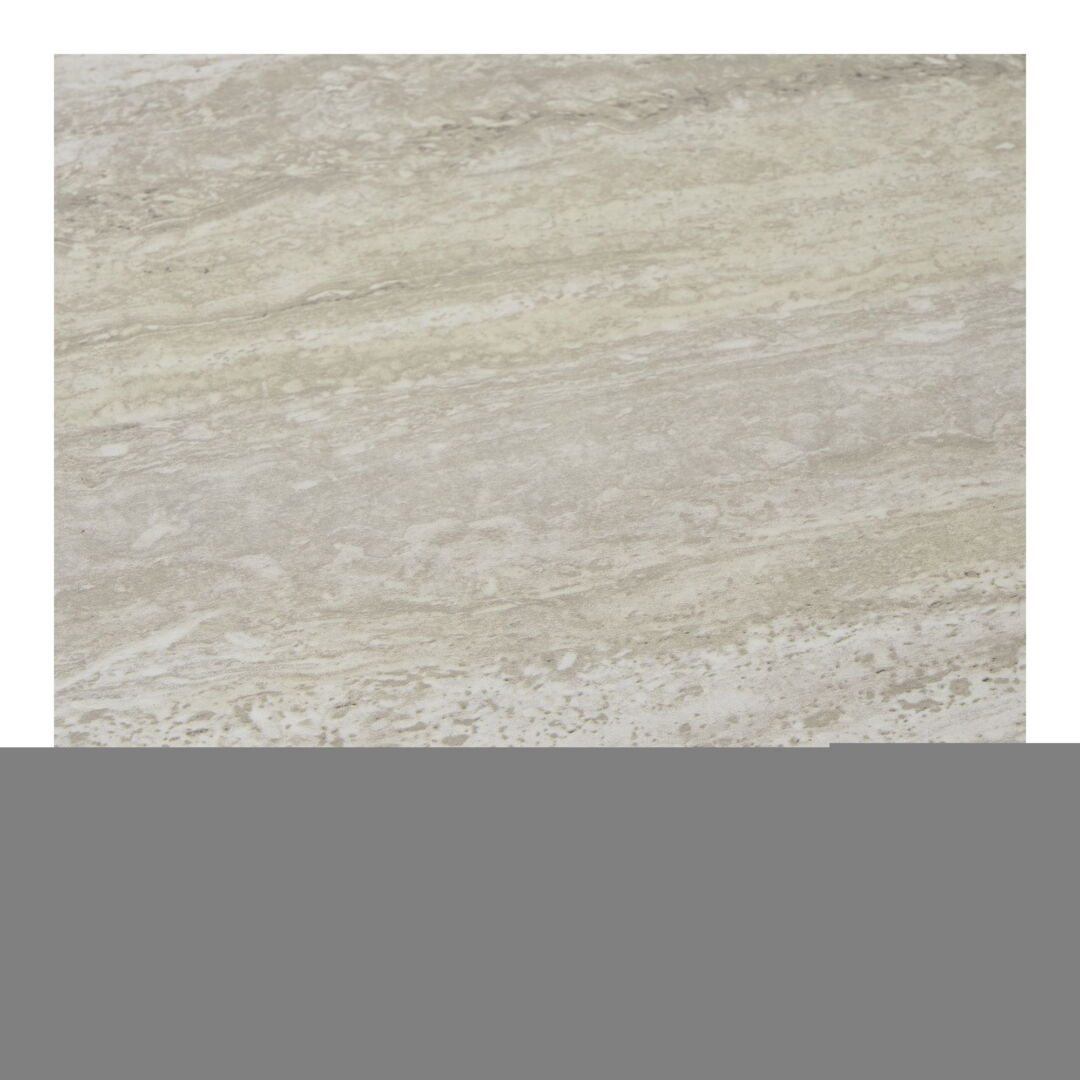 Close-up of a beige salontafel, angled view, showing the tafelblad's subtle marmertextuur, met zachte kleurschakeringen en een gladde afwerking.