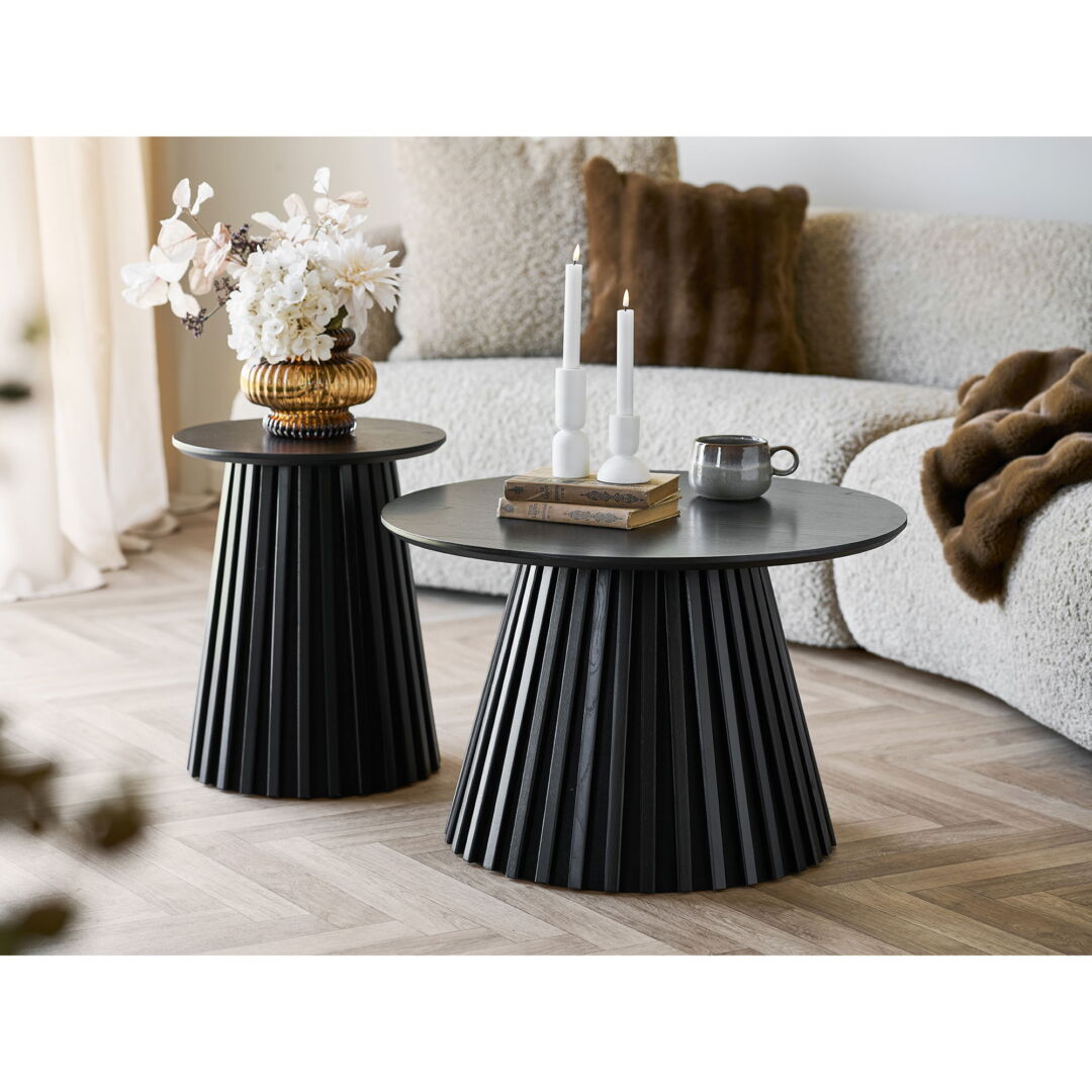 Bijzettafel Zwart 40 x 50 CM Vierkant Eikenfineer - Afbeelding 5