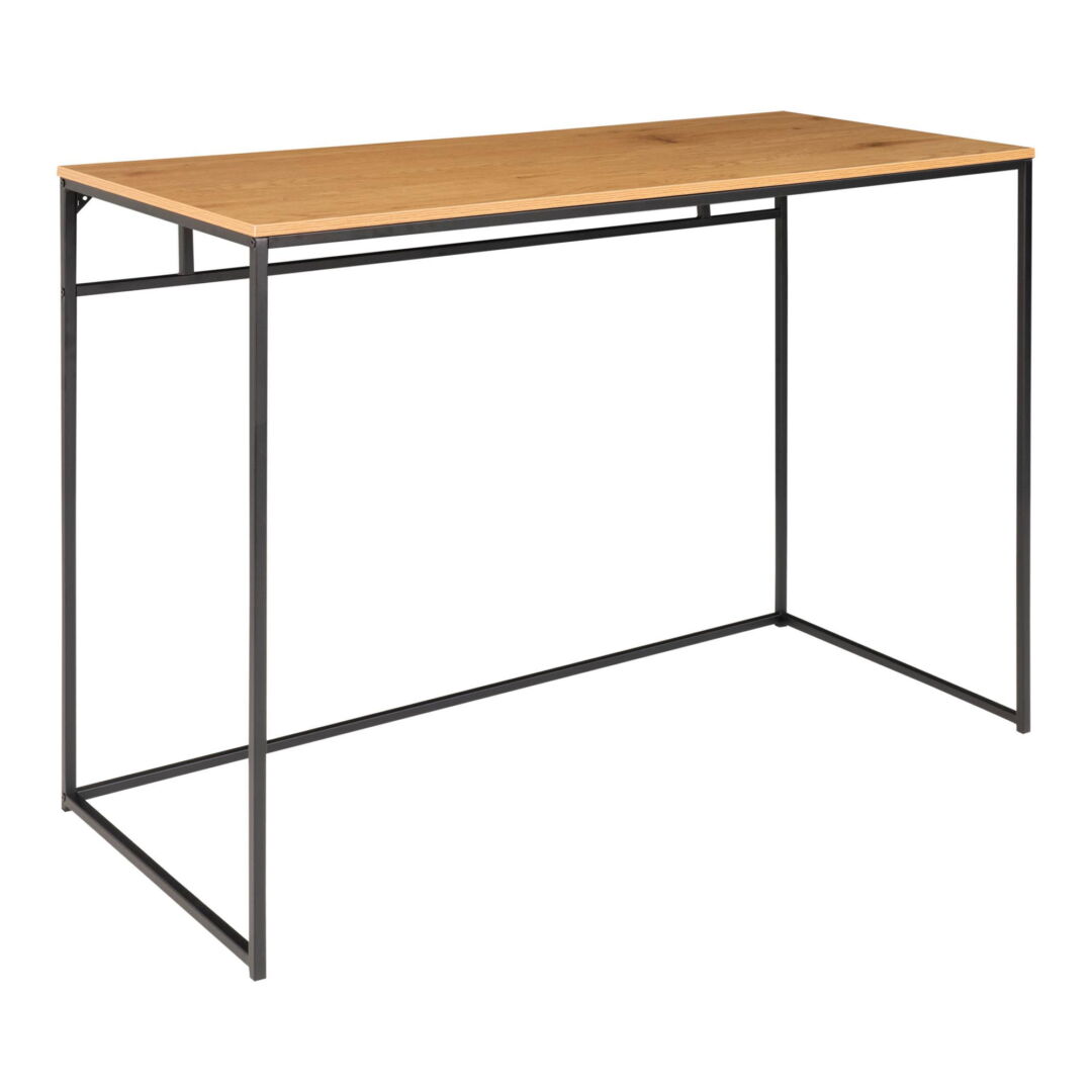 Bureau 100 x 45 x 75 Staal Zwart Eikenlook Industrieel - Afbeelding 2