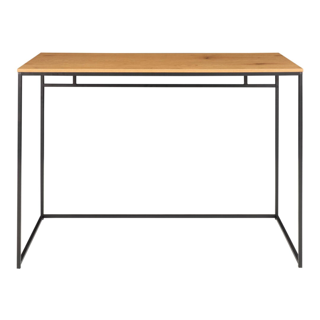 Bureau 100 x 45 x 75 Staal Zwart Eikenlook Industrieel - Afbeelding 4