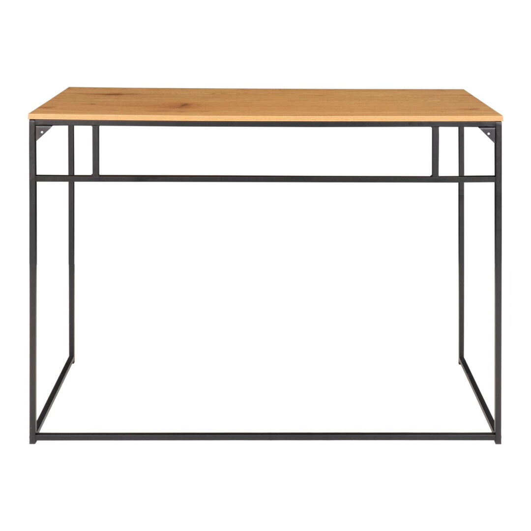 Bureau 100 x 45 x 75 Staal Zwart Eikenlook Industrieel - Afbeelding 5