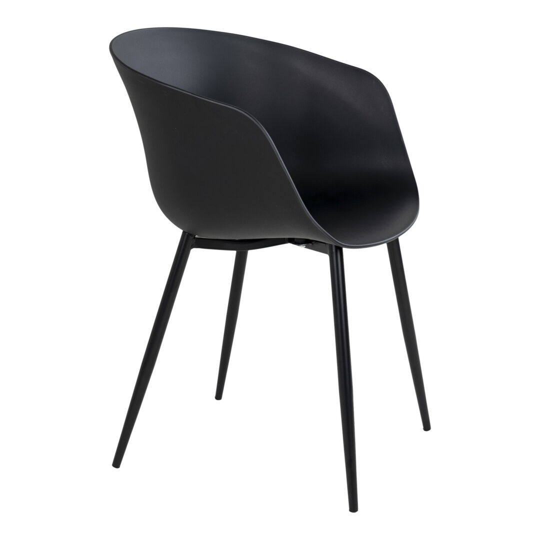Roda Dining Chair - Chair in black with black legs (set of 2) - Afbeelding 3