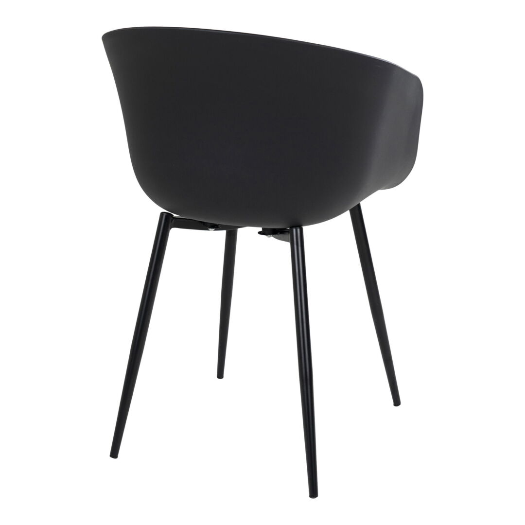 Roda Dining Chair - Chair in black with black legs (set of 2) - Afbeelding 4