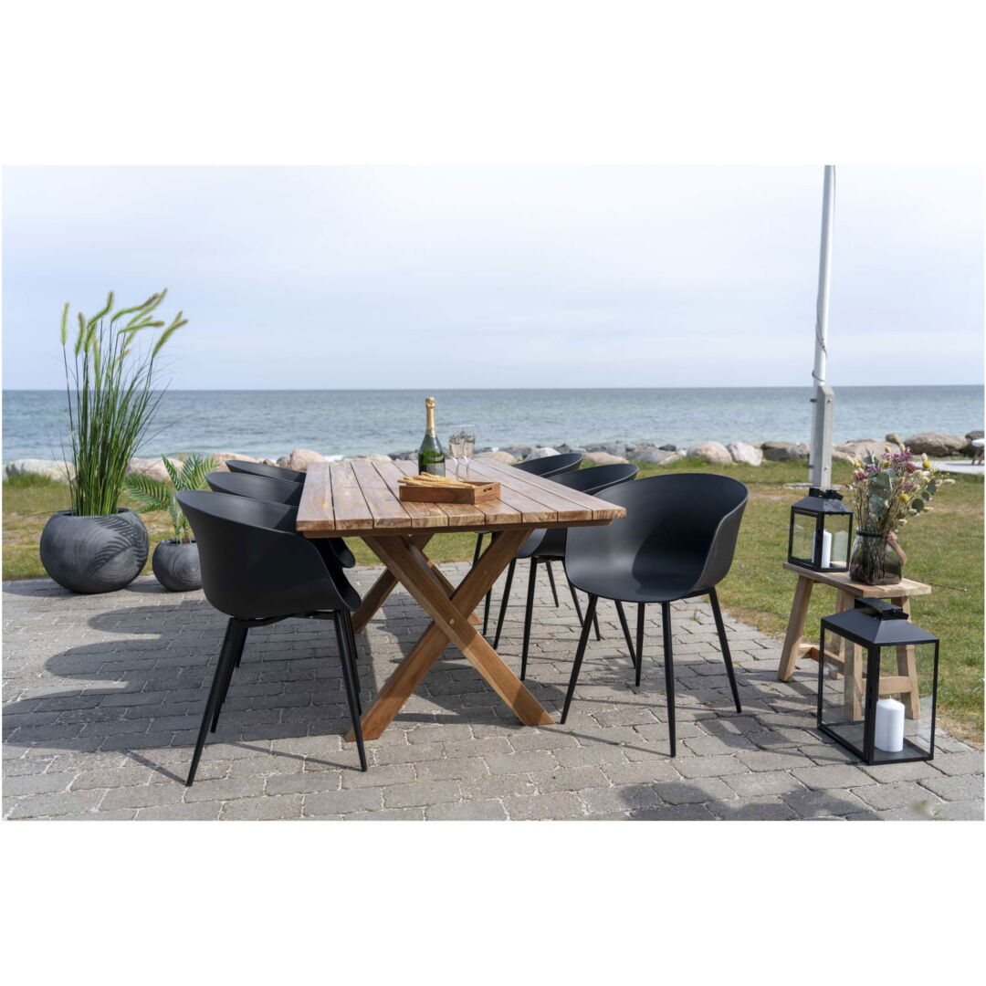 Roda Dining Chair - Chair in black with black legs (set of 2) - Afbeelding 6