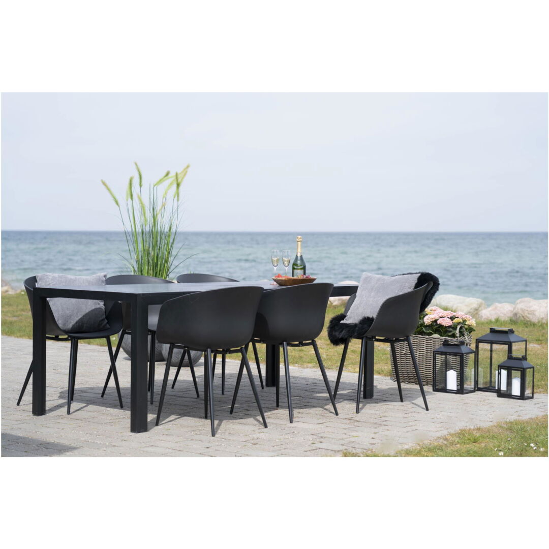 Roda Dining Chair - Chair in black with black legs (set of 2) - Afbeelding 8
