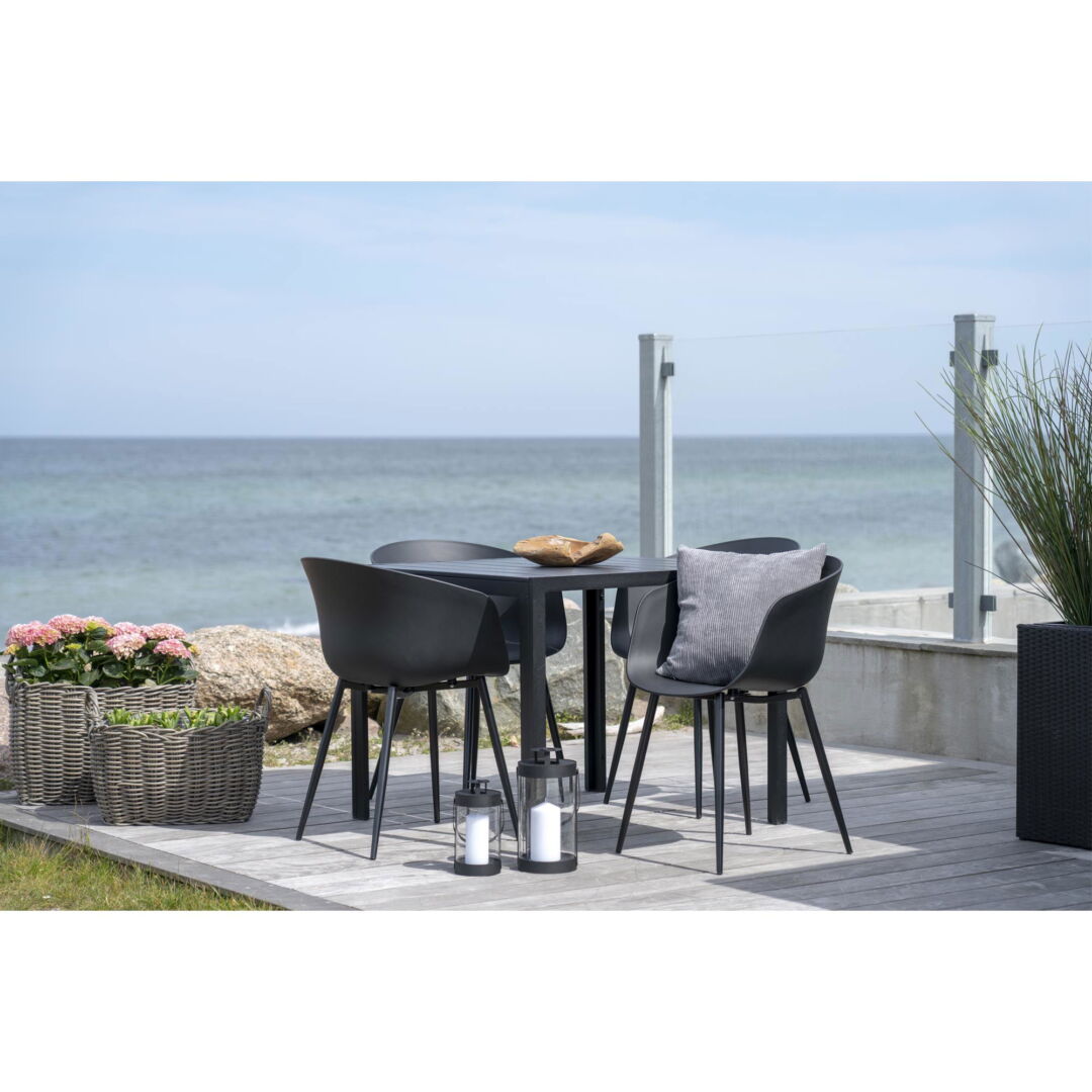Roda Dining Chair - Chair in black with black legs (set of 2) - Afbeelding 10