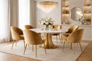 gouden eetkamerstoelen