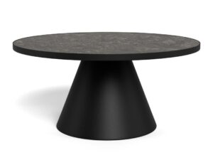 Salontafel Zwart 40 CM Rond Keramiek Glas