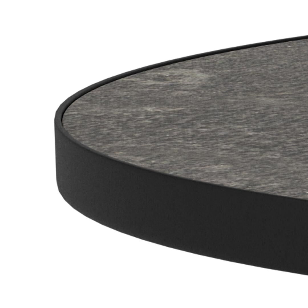 Salontafel Zwart 40 CM Rond Keramiek Glas - Afbeelding 6