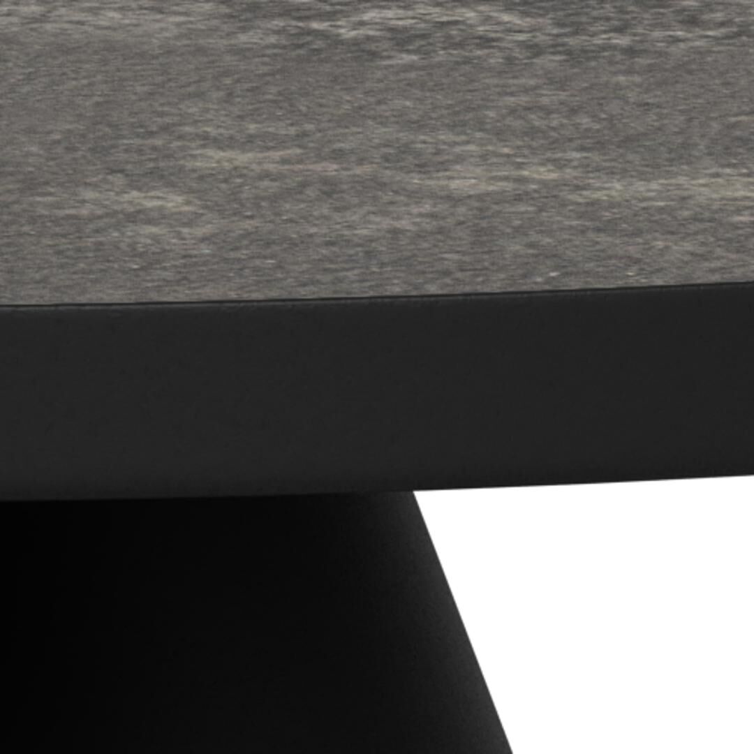 Salontafel Zwart 40 CM Rond Keramiek Glas - Afbeelding 7