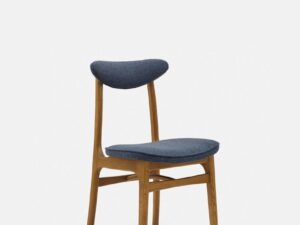 Eetkamerstoel 200-190 Bouclé Denim met donker houten frame. Stijlvolle stoel voor de eetkamer.