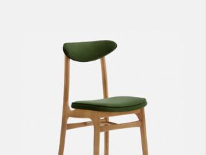 Eetkamerstoel 200-190 Fluweel Schildpad met naturel houten frame. Stijlvolle groene stoel.
