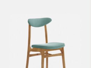 Eetkamerstoel 200-190 Fluweel Mint met naturel houten onderstel.