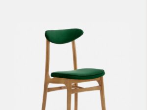 Eetkamerstoel 200-190 Fluweel Flesgroen met naturel houten frame. Stijlvolle groene stoel.